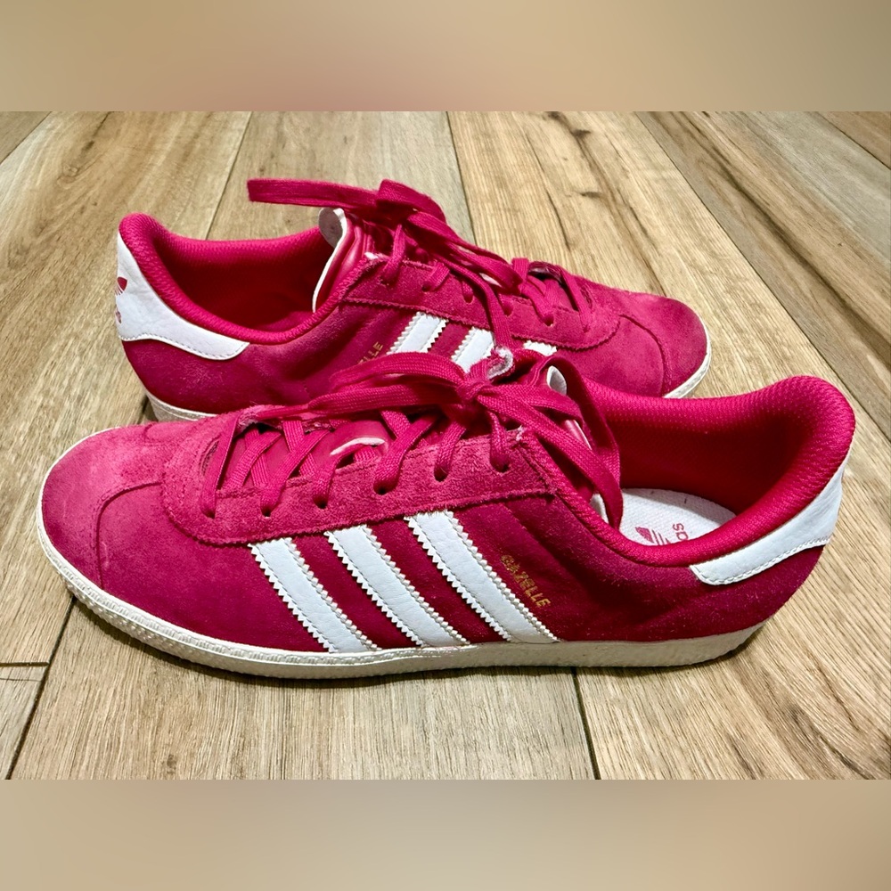 ADIDAS ORIGINALS GAZELLE PINK FUSHIA CLOUD WHITE Size 6.5 Men 7.5 Women’s EUC